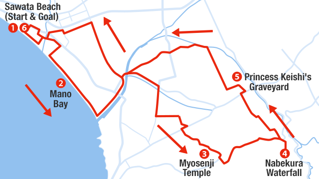 あぜ道里山コース ルート図