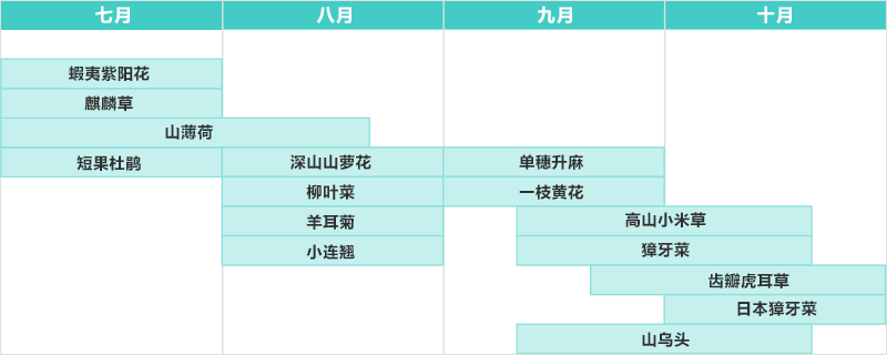 佐渡の花カレンダー 7月～10月